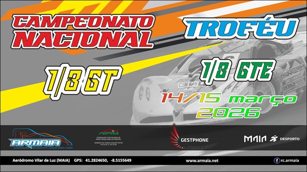 1ª Prova do Campeonato Nacional 1/8 GT e Trofeu 1/8 GTE